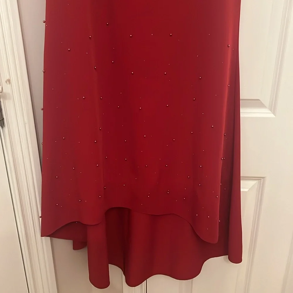 Vintage red long skirt with tail HighLow